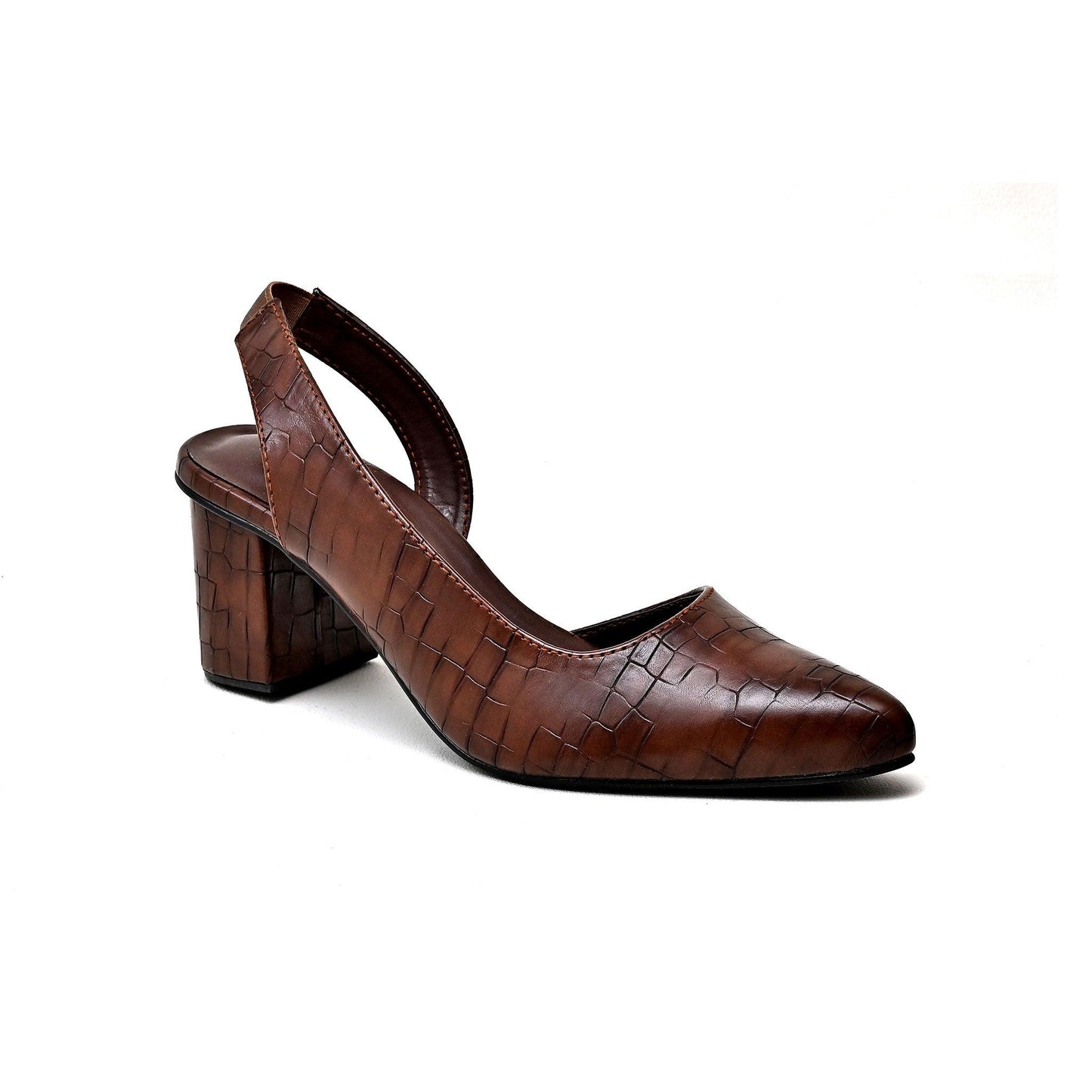 Croc-Textured Sling (Chocolate)