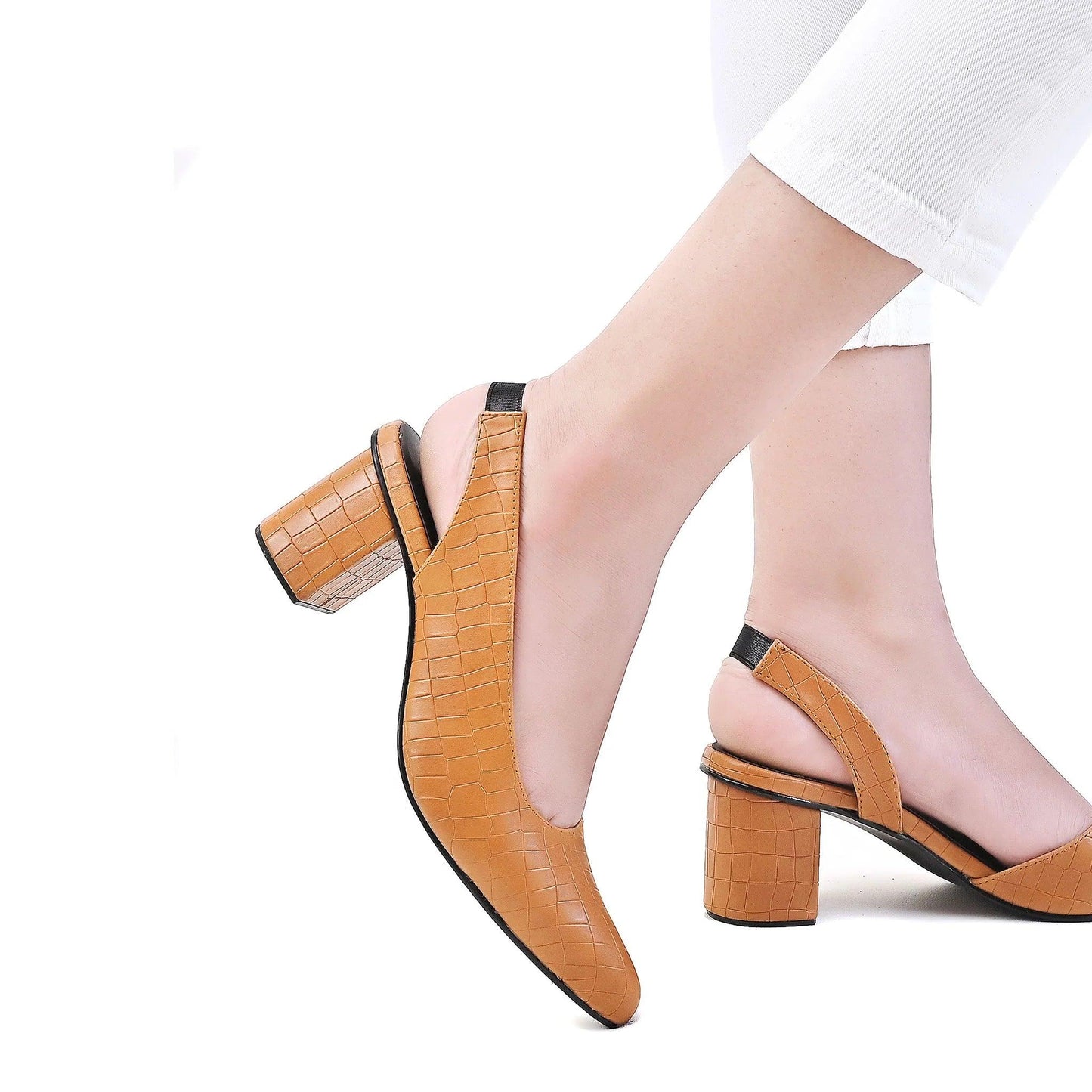 Croc-Textured Sling Summer Sale ////(Mustard)