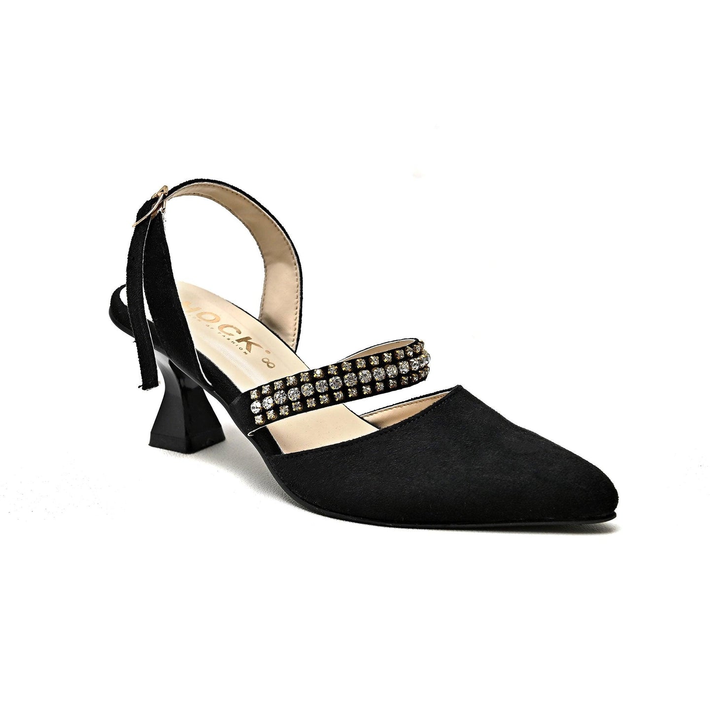 Crystal Strap Ankle Mules