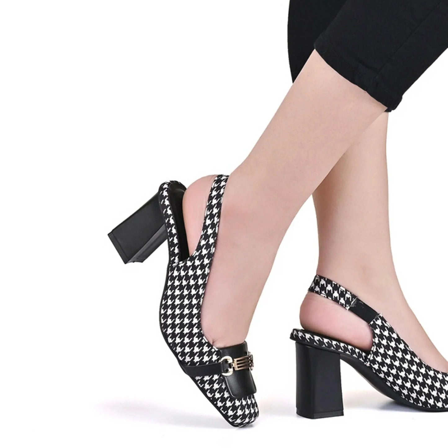 Checkered Slingback Heels