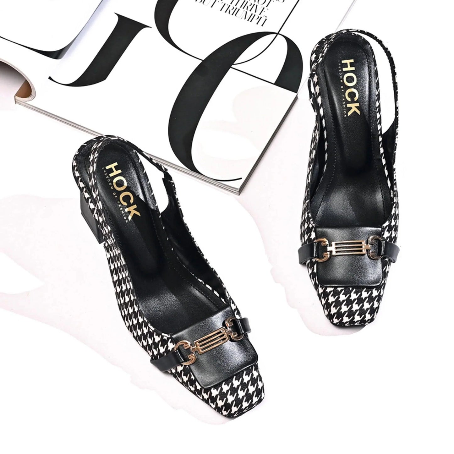 Checkered Slingback Heels