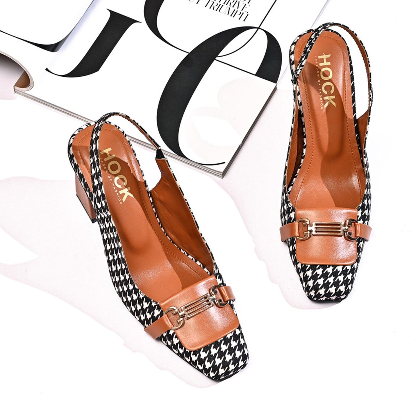 Checkered Slingback Heels