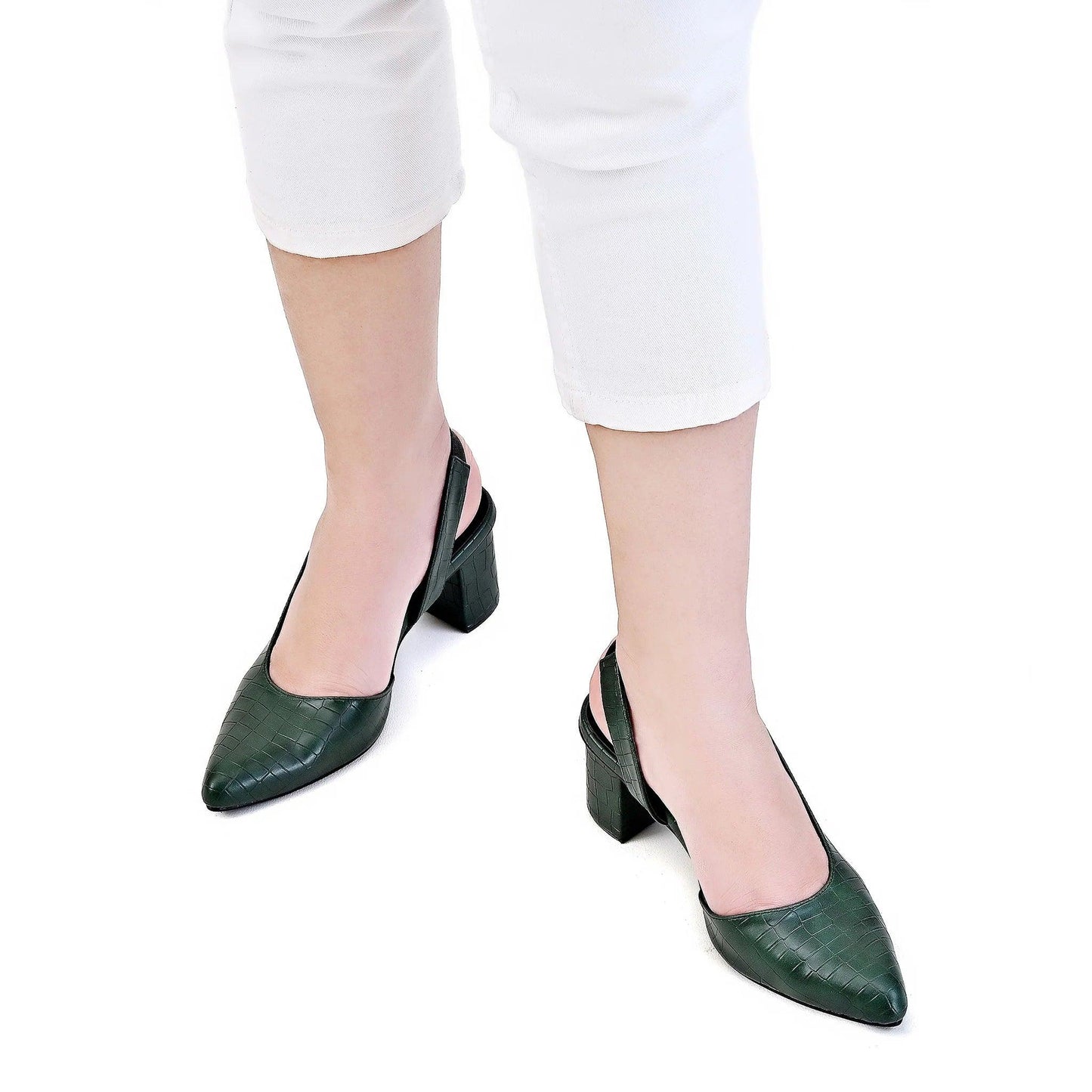 Croc-Textured Sling Summer Sale //// (Green)