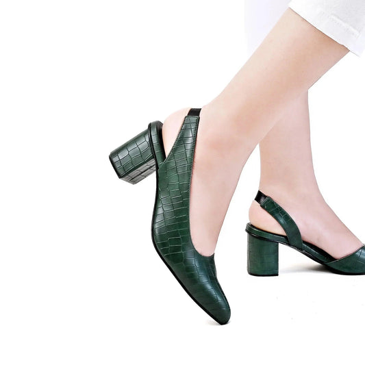 Croc-Textured Sling Summer Sale //// (Green)