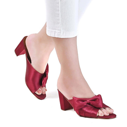 Satin-Bow Block heel