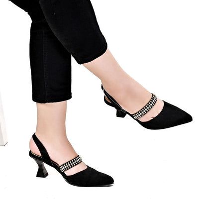 Crystal Strap Ankle Mules