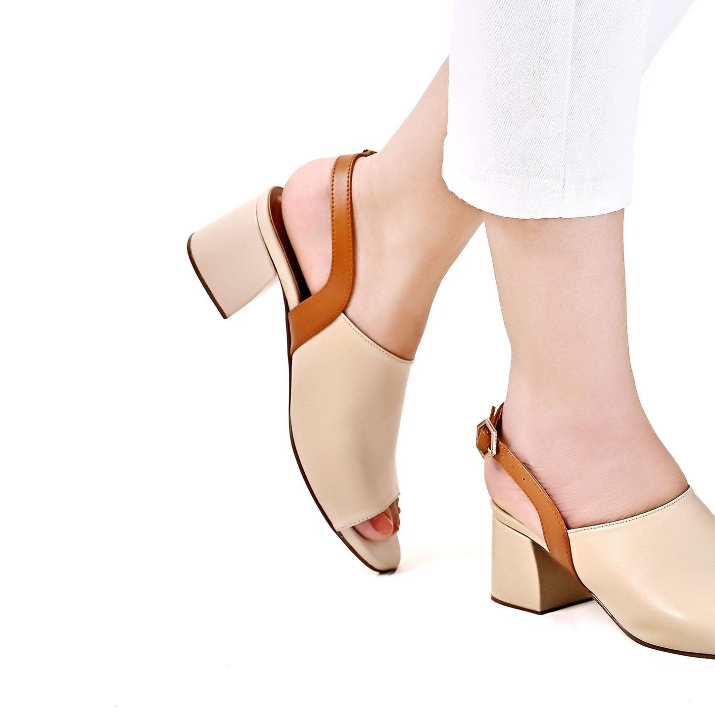 Round Toe Heeled Sandal