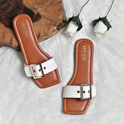 Clasp Comfort Flats (White)